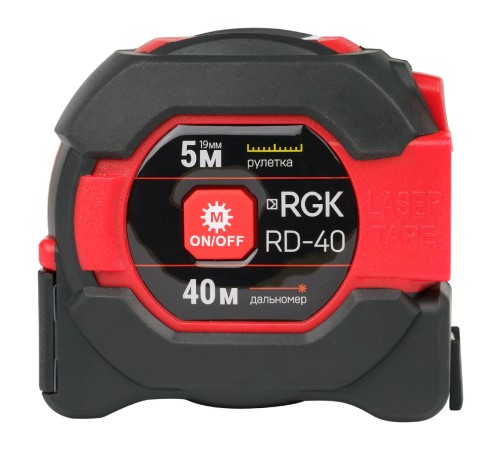 Лазерный дальномер с рулеткой RGK RD-40 Лазерный дальномер с рулеткой RGK RD-40