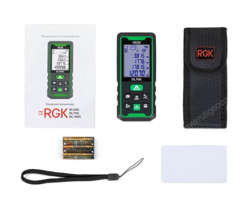 Лазерный дальномер RGK DL70G (с поверкой) - зеленый луч Лазерный дальномер RGK DL70G (с поверкой) - зеленый луч