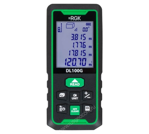 Лазерный дальномер RGK DL100G (с поверкой) - зеленый луч Лазерный дальномер RGK DL100G (с поверкой) - зеленый луч