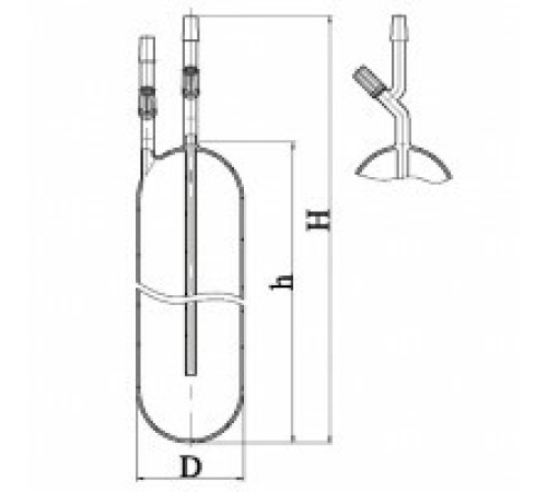 Пипетка газовая, эскиз 2-723 Пипетка газовая, эскиз 2-723