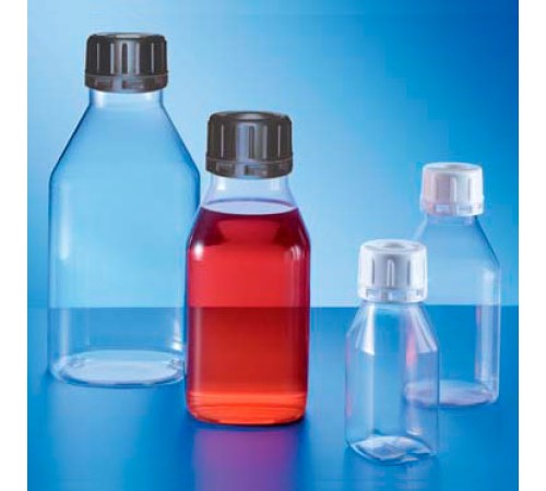 Бутыль Kautex узкогорлая "ClearGrip" 500 мл, PP, квадратная с низкими плечами, Ø 45 мм, прозрачный цвет, без крышки Бутыль Kautex узкогорлая "ClearGrip" 500 мл, PP, квадратная с низкими плечами, Ø 45 мм, прозрачный цвет, без крышки
