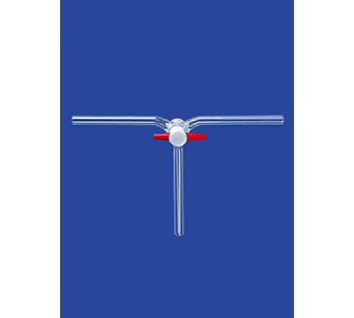 Кран трехходовой Lenz, 120°, NS14,5, диаметр отверстия 2,5 мм, PTFE Кран трехходовой Lenz, 120°, NS14,5, диаметр отверстия 2,5 мм, PTFE