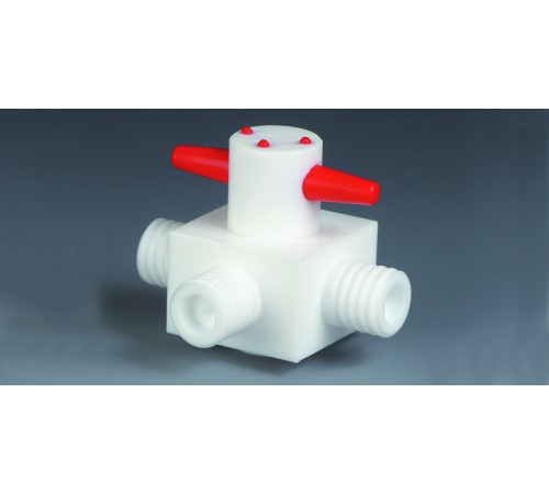 Кран трехходовой Bohlender O 4 мм, форма T, GL18, PTFE (Артикул E 688-18) Кран трехходовой Bohlender O 4 мм, форма T, GL18, PTFE (Артикул E 688-18)