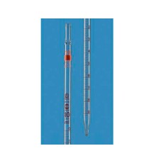 BRAND 27316 Пипетка мерная Blaubrand Eterna, класс AS, DE-M, Тип 3, 1 мл, градуировка 0.01 мл, полный слив, ватная пробка, 12 шт/упак